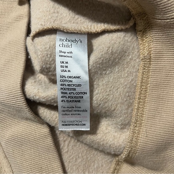 Nobody's Child Medium Camel “Be Kind" Circle Logo Crew Sweatshirt Organic Cotton - Picture 8 of 9